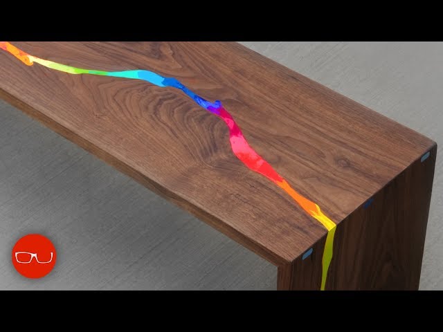 Epoxy Resin Waterfall River Table - Just Kidding It's Crayons :)