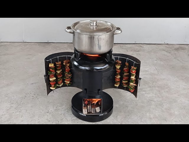 How to make a multi-purpose wood stove from an old gas cylinder