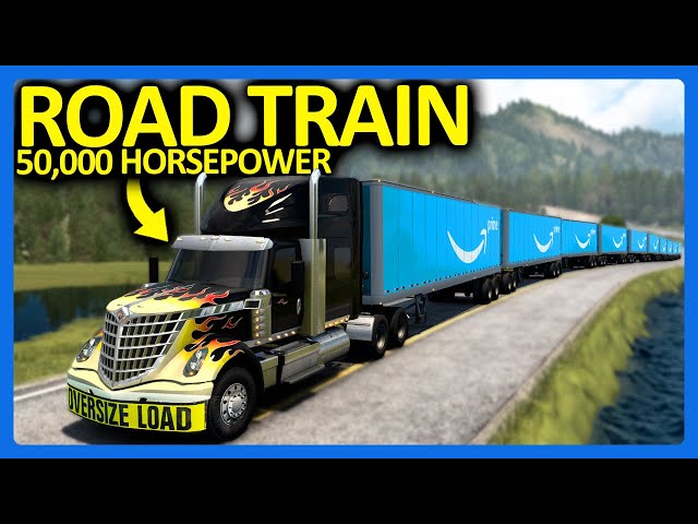 50,000 Horsepower Road Train vs Amazon Delivery in American Truck Simulator...