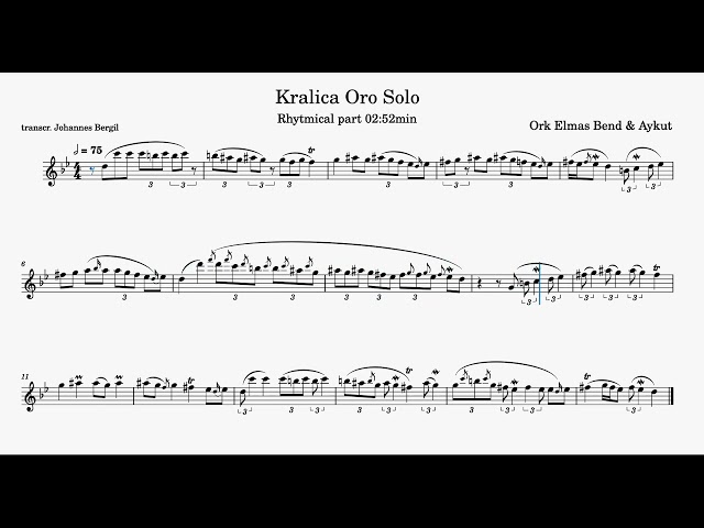 ORK ELMAS BEND & AYKUT - KRALICA ORO (ELMAS SOLO TRANSCRIPTION)
