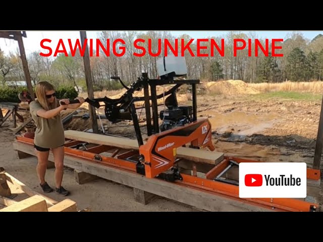 Sawing Sunken logs on the Woodmizer Sawmill!