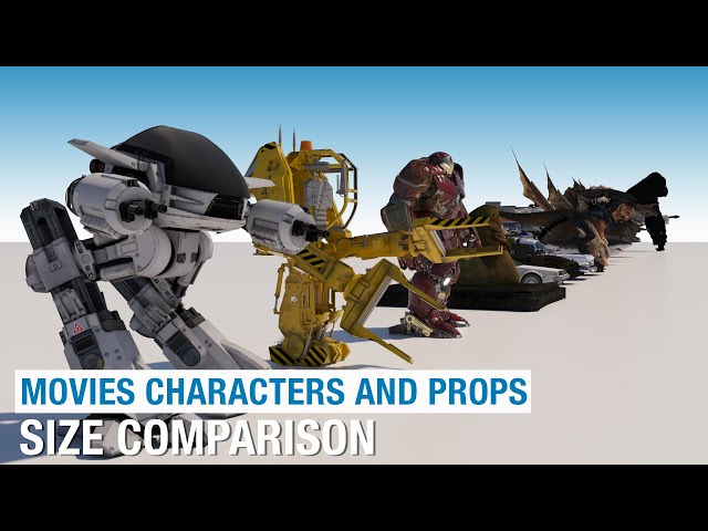 Movies Size Comparison in 3D:  Characters and Props.