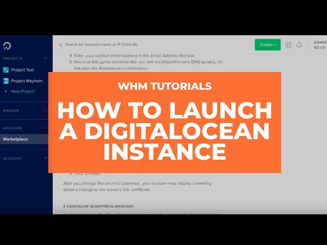 WHM Tutorials - How to Launch a DigitalOcean Instance