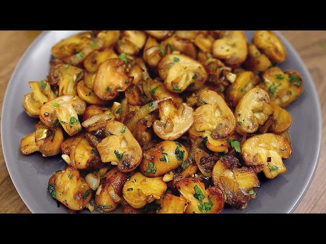 Recipe for fried mushrooms with onions. Simple, quick and delicious!