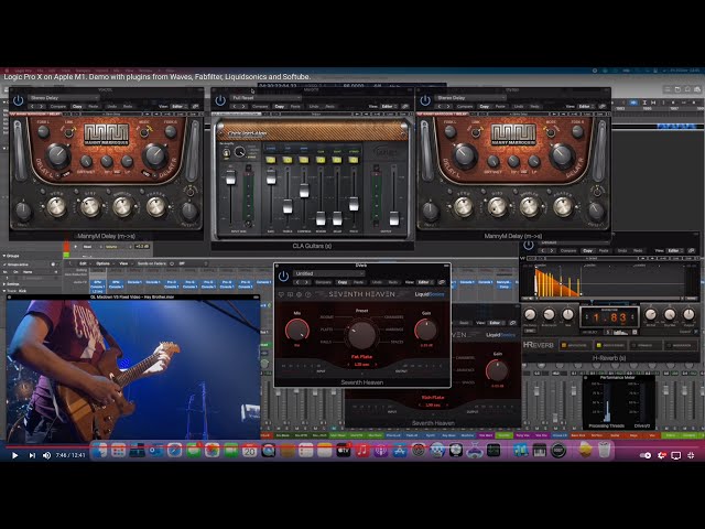Logic Pro X on Apple M1. Demo with plugins from Waves, Fabfilter, Liquidsonics and Softube.