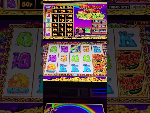 Rainbow Riches Pot Bonus £500 Jackpot Slot with Gamble #gambling #slots
