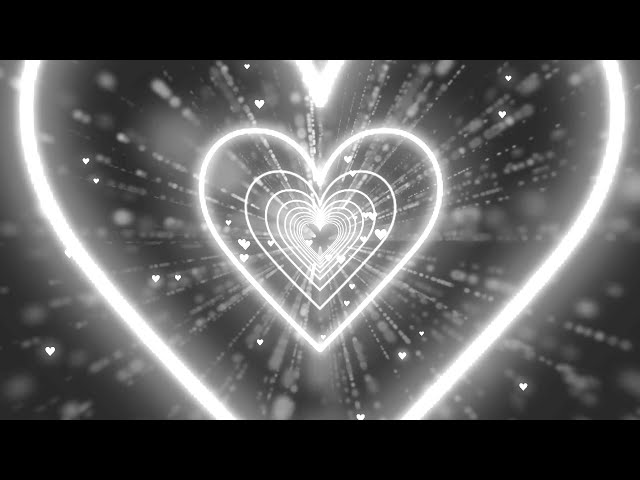Heart Background🖤🤍Black and White Heart Background | Heart Tunnel Loop Music Relaxing [4 Hours]