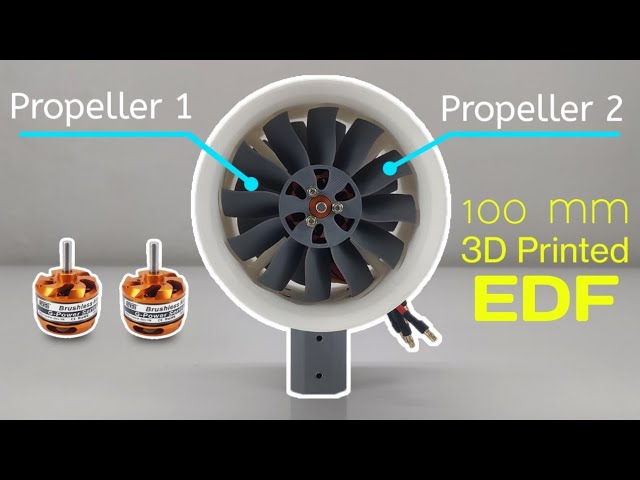 Dual Propeller 3D printed 100 mm Electric Ducted Fan | 1700 KV Motor | Part 2