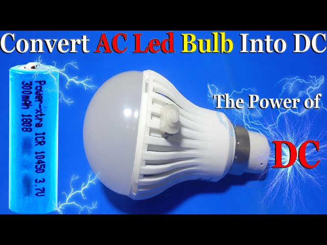 Ac LED Bulb Into DC Flash Light, Make Rechargeable Led Light at home, 3.7v Rechargeable LED Torch