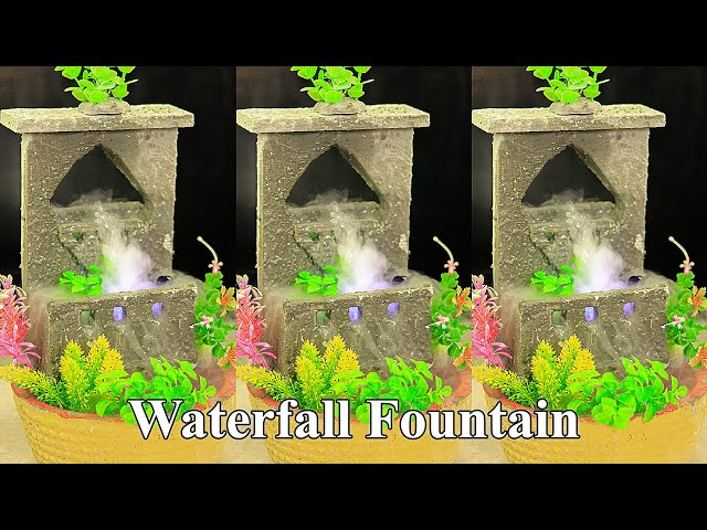 Very nice table top easy waterfall fountain making at home