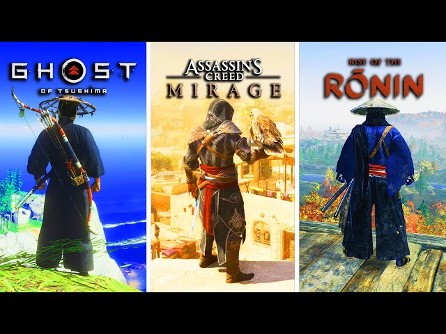 Ghost Of Tsushima vs Rise Of The Ronin vs Assassin's Creed Mirage PS5 Comparison