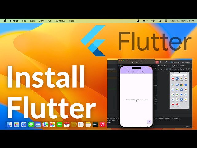How to Install Flutter on Mac | Android Studio | Xcode Simulator ( M1/ M2/ M3) (2024)