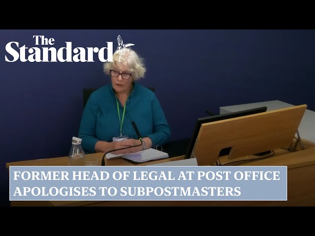 Former head of legal at Post Office apologises to subpostmasters for their 'suffering'