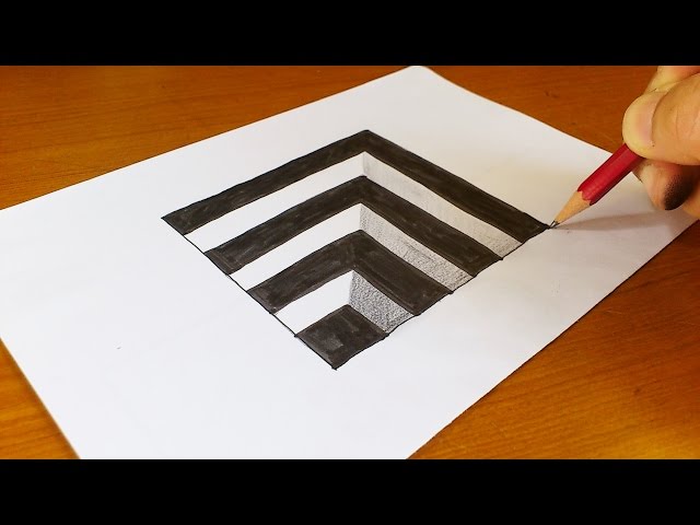 Very Easy!! How To Draw 3D Hole - Anamorphic Illusion - 3D Trick Art on paper