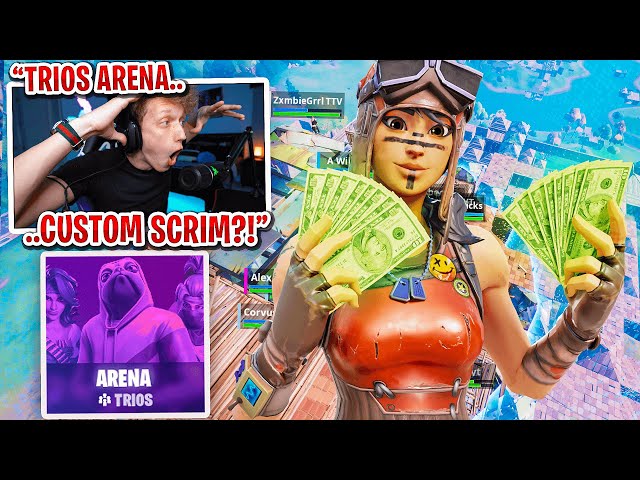 I got 100 PROS to scrim in ARENA TRIOS for $100 in Fortnite... (most STACKED endgame)