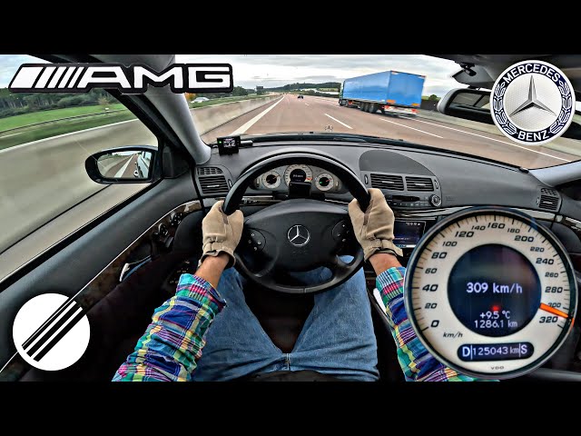 Mercedes-Benz E55 AMG W211 TOP SPEED DRIVE ON GERMAN AUTOBAHN 🏎