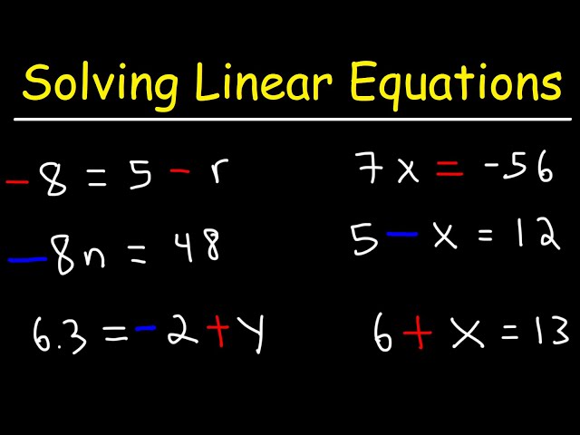 How To Solve Linear Equations In Algebra - Membership