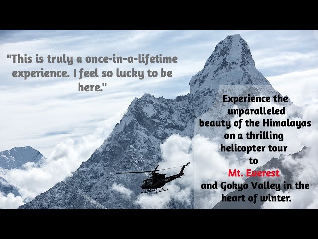 Mt Everest Overview 4K  Helicopter Tour. 8000 meter peaks, Everest, Cho Oyu, Lhotse, Makalu.