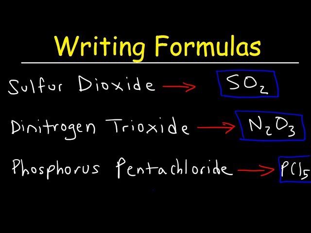Writing Chemical Formulas For Covalent Molecular Compounds