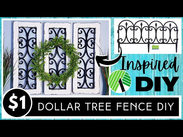 DOLLAR TREE FENCE DIY | 3 Piece Wall Decor | Faux Iron Fence Craft | Solid Wood Distressed Frame