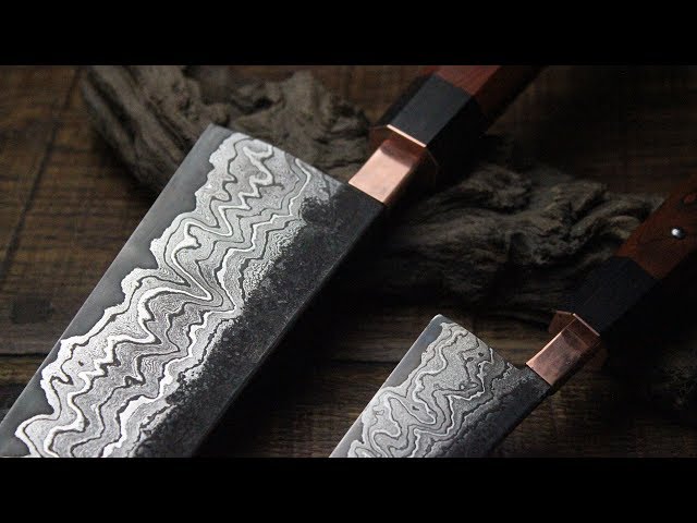 Creating a Chefs Dream Japanese Knife set from San Mai Damascus steel