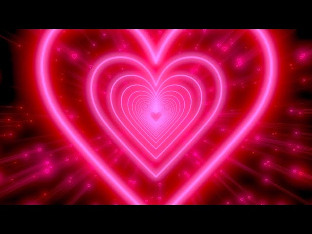 Heart Tunnel💕Heart Background😘 Neon Lights Love Heart Tunnel Background [2 HOUR LOOP]
