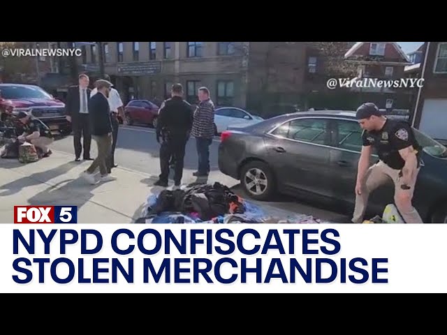 NYPD confiscates stolen merchandise from migrant vendors