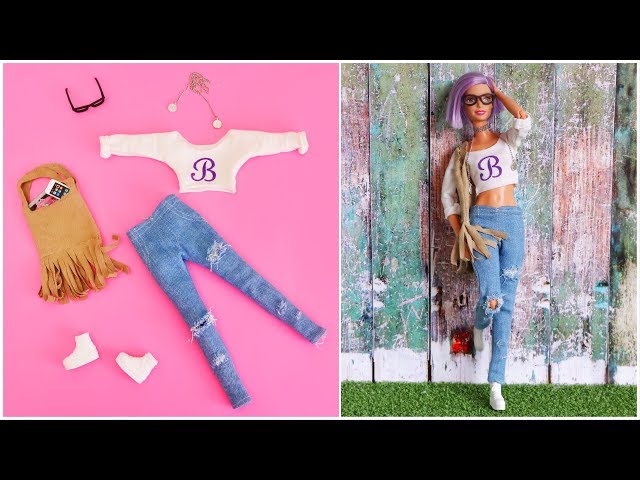 Barbie Kıyafet Yapımı Kot / Jeans Kendin Yap ~ 5 Dakikada Hallet Barbie Kıyafetleri Nasıl Yapılır?