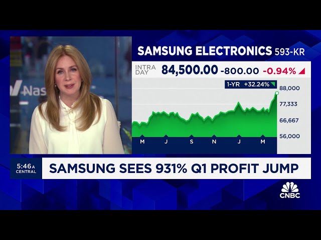 Samsung expects first-quarter profit to soar 931% as memory chip prices rebound