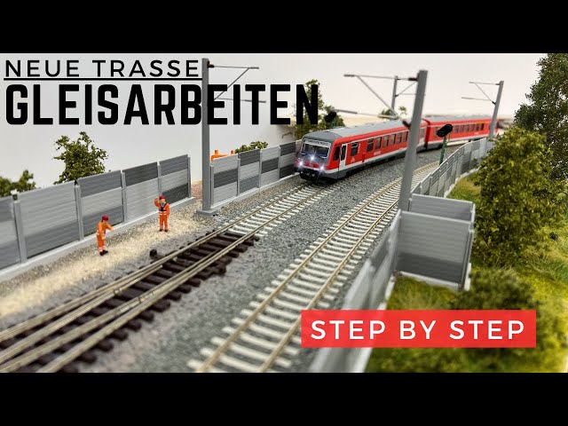 Neue Verbindungs-Trasse zwischen Bergdorf und Bahnhof I H0 Modelleisenbahn I Gleisarbeiten Update