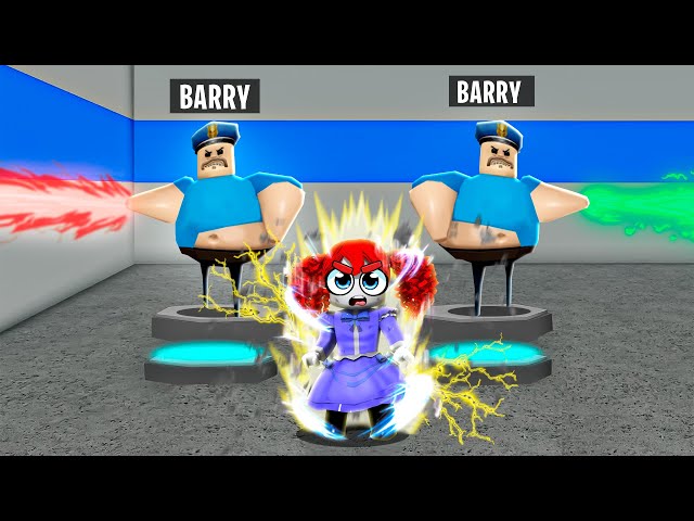 Playing with SUPER POWERS in Barry's Prison Run Obby Roblox