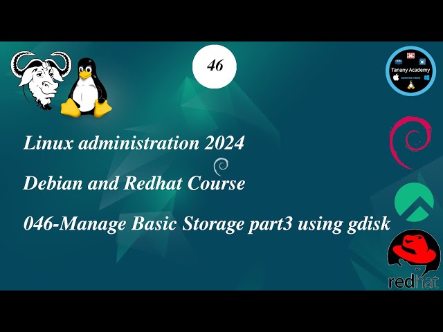 046-Manage Basic Storage part3 using gdisk - Linux Course 2024