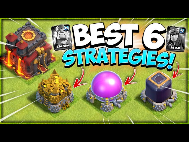 Top 6 TH10 Farming Strategy Without Heroes! Easy Loot Farming (Clash of Clans)