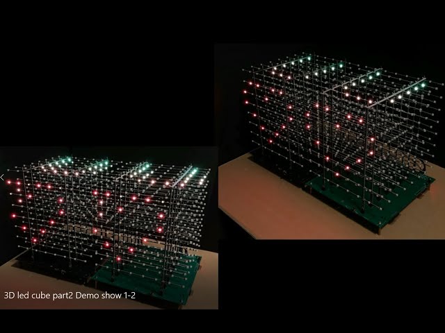 3D Led cube Part2- 1/2 , 8*8*8 x 2 RGB WS2812(1024pc) ; How to edit show style using my software.