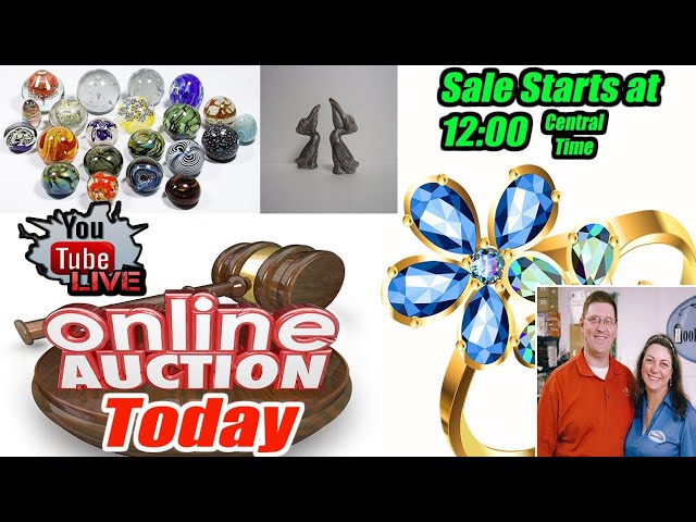 Live Auction Today - 4 Hours - You can pop in anytime you like. Brass items, vintage jewelry & more