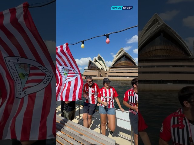 'La Gabarra de Sydney' Athletic Club fans celebrate on Sydney Harbour 🏆 #shorts #copadelrey