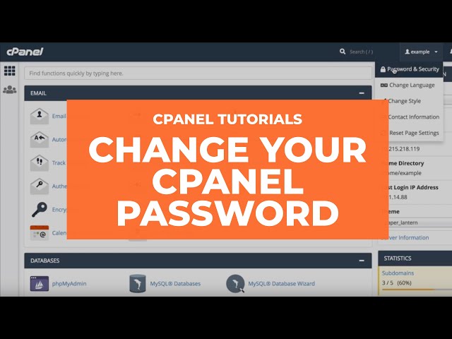 cPanel Tutorials - How to Change Your Password