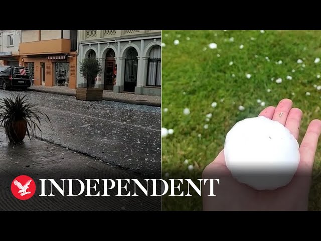 Giant hailstones 'the size of peaches' batter Catalonia town