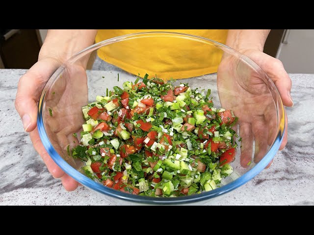 This Italian style tomato and cucumber salad will make your day!