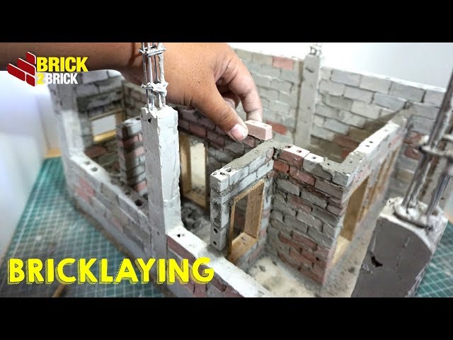 HOW TO BUILD A BRICK WALL - AMAZING BRICKLAYING MINI HOUSE