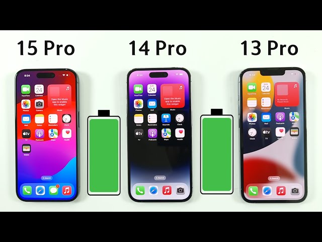 iPhone 15 Pro vs 14 Pro vs 13 Pro Battery Test | iOS 17 BATTERY TEST