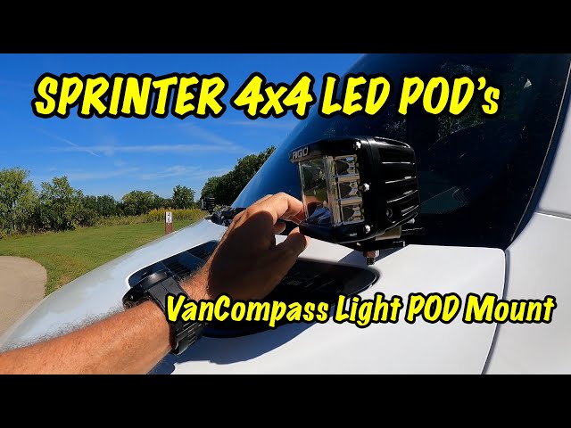 SPRINTER 4x4 - LED POD's mounted with Van Compass Light POD Mount. We show you how to install them.