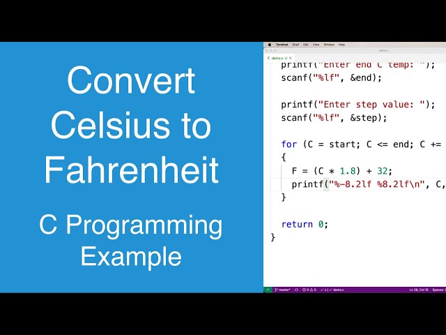 Convert Celsius to Fahrenheit | C Programming Example