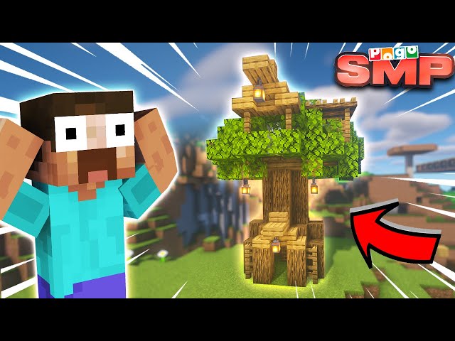 I Made EPIC TREE HOUSE in Minecraft POGO SMP (Day 1)