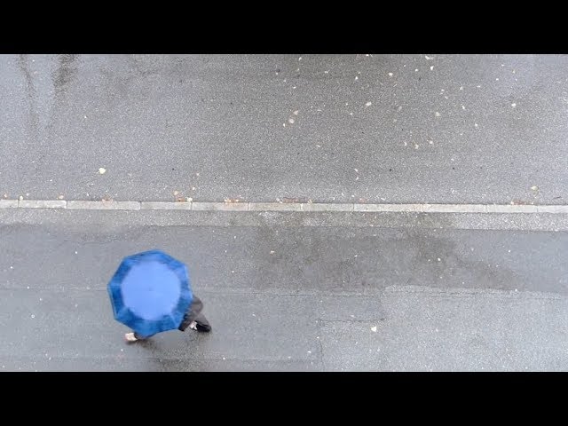 [10 Hours] Umbrellas on a Rainy Street - Video & Soundscape [1080HD] SlowTV