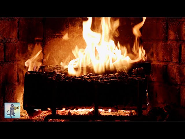 12 HOURS of Warm Fireplace Sounds 🔥 A cozy crackling fireplace burning in a dimly lit room.