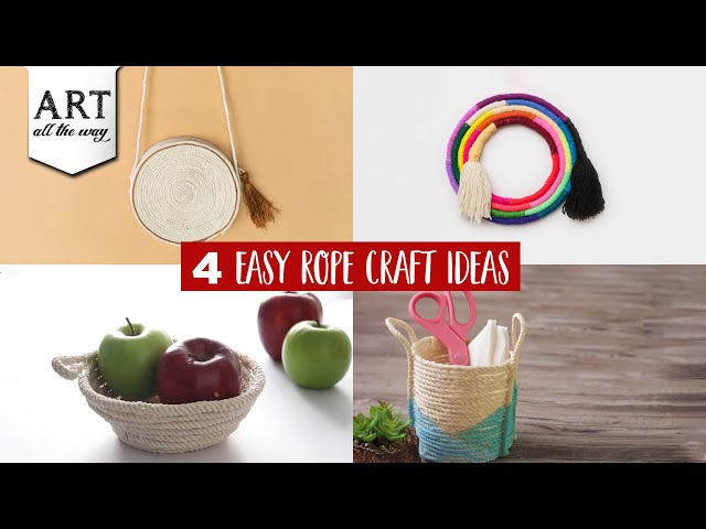 4 Easy Rope Craft Ideas | Home Decor | Desk Decor