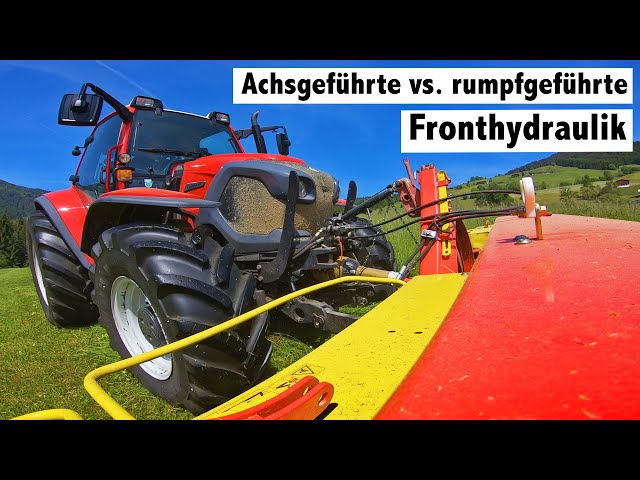 Achsgeführte vs. rumpfgeführte Fronthydraulik | Traktor-Technik am Freitag