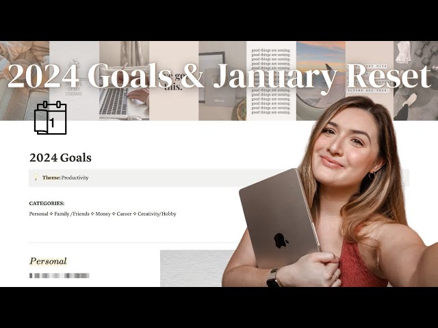 2024 Goals & January Monthly Reset on Notion | New Years Reflection, Planning for 2024, Life Updates