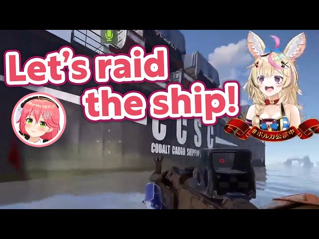 Polka and Miko try to raid the ship【RUST/Hololive Clip/EngSub】
